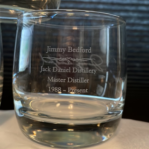 3 Vintage Jack Daniel’s round taster glass. 3 different Master Distillers. - Picture 4 of 5
